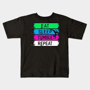 Eat Sleep Tumble Repeat Funny Gymnastic Tumbling Kids T-Shirt